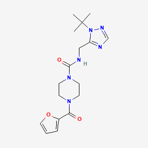molecular formula C17H24N6O3 B6952949 N-[(2-tert-butyl-1,2,4-triazol-3-yl)methyl]-4-(furan-2-carbonyl)piperazine-1-carboxamide 