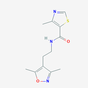 molecular formula C12H15N3O2S B6952958 N-[2-(3,5-dimethyl-1,2-oxazol-4-yl)ethyl]-4-methyl-1,3-thiazole-5-carboxamide 