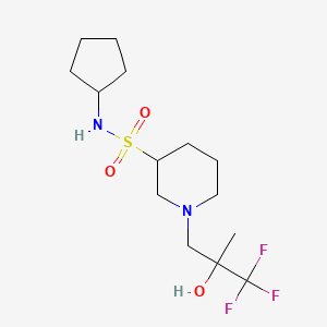 molecular formula C14H25F3N2O3S B6953021 N-cyclopentyl-1-(3,3,3-trifluoro-2-hydroxy-2-methylpropyl)piperidine-3-sulfonamide 