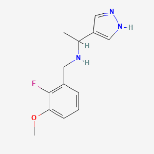 molecular formula C13H16FN3O B6953075 N-[(2-fluoro-3-methoxyphenyl)methyl]-1-(1H-pyrazol-4-yl)ethanamine 