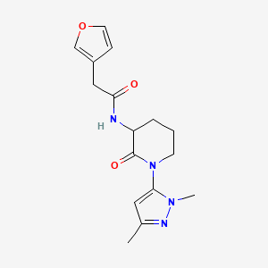 molecular formula C16H20N4O3 B6953191 N-[1-(2,5-dimethylpyrazol-3-yl)-2-oxopiperidin-3-yl]-2-(furan-3-yl)acetamide 