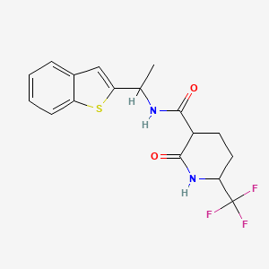 molecular formula C17H17F3N2O2S B6953225 N-[1-(1-benzothiophen-2-yl)ethyl]-2-oxo-6-(trifluoromethyl)piperidine-3-carboxamide 