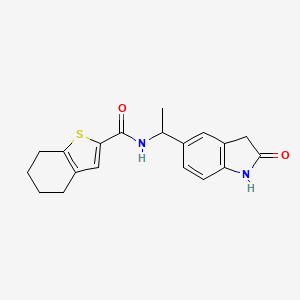 molecular formula C19H20N2O2S B6953251 N-[1-(2-oxo-1,3-dihydroindol-5-yl)ethyl]-4,5,6,7-tetrahydro-1-benzothiophene-2-carboxamide 