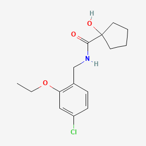 molecular formula C15H20ClNO3 B6953259 N-[(4-chloro-2-ethoxyphenyl)methyl]-1-hydroxycyclopentane-1-carboxamide 
