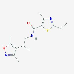 molecular formula C15H21N3O2S B6953265 N-[2-(3,5-dimethyl-1,2-oxazol-4-yl)propyl]-2-ethyl-4-methyl-1,3-thiazole-5-carboxamide 