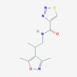 molecular formula C11H14N4O2S B6953272 N-[2-(3,5-dimethyl-1,2-oxazol-4-yl)propyl]thiadiazole-4-carboxamide 