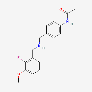 molecular formula C17H19FN2O2 B6953277 N-[4-[[(2-fluoro-3-methoxyphenyl)methylamino]methyl]phenyl]acetamide 
