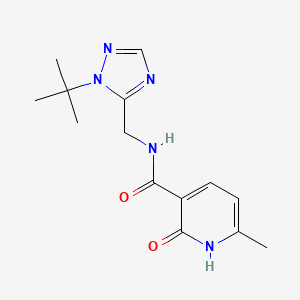 molecular formula C14H19N5O2 B6953278 N-[(2-tert-butyl-1,2,4-triazol-3-yl)methyl]-6-methyl-2-oxo-1H-pyridine-3-carboxamide 
