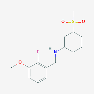 molecular formula C15H22FNO3S B6953280 N-[(2-fluoro-3-methoxyphenyl)methyl]-3-methylsulfonylcyclohexan-1-amine 