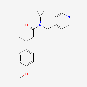 molecular formula C21H26N2O2 B6953331 N-cyclopropyl-3-(4-methoxyphenyl)-N-(pyridin-4-ylmethyl)pentanamide 