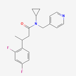 molecular formula C19H20F2N2O B6953339 N-cyclopropyl-3-(2,4-difluorophenyl)-N-(pyridin-4-ylmethyl)butanamide 