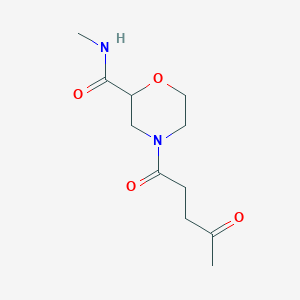 molecular formula C11H18N2O4 B6953402 N-methyl-4-(4-oxopentanoyl)morpholine-2-carboxamide 
