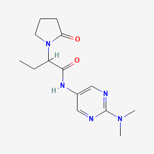 molecular formula C14H21N5O2 B6953457 N-[2-(dimethylamino)pyrimidin-5-yl]-2-(2-oxopyrrolidin-1-yl)butanamide 