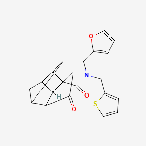 molecular formula C21H19NO3S B6953480 N-(furan-2-ylmethyl)-10-oxo-N-(thiophen-2-ylmethyl)pentacyclo[5.3.0.02,5.03,9.04,8]decane-3-carboxamide 