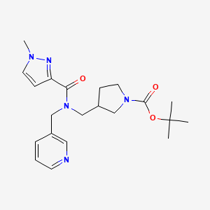 molecular formula C21H29N5O3 B6953551 Tert-butyl 3-[[(1-methylpyrazole-3-carbonyl)-(pyridin-3-ylmethyl)amino]methyl]pyrrolidine-1-carboxylate 