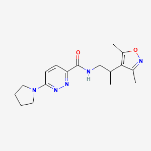molecular formula C17H23N5O2 B6953611 N-[2-(3,5-dimethyl-1,2-oxazol-4-yl)propyl]-6-pyrrolidin-1-ylpyridazine-3-carboxamide 