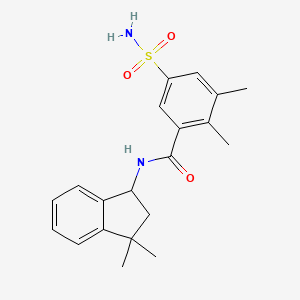 molecular formula C20H24N2O3S B6953614 N-(3,3-dimethyl-1,2-dihydroinden-1-yl)-2,3-dimethyl-5-sulfamoylbenzamide 