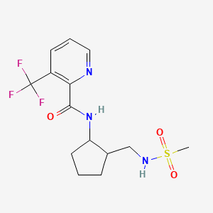 molecular formula C14H18F3N3O3S B6953707 N-[2-(methanesulfonamidomethyl)cyclopentyl]-3-(trifluoromethyl)pyridine-2-carboxamide 