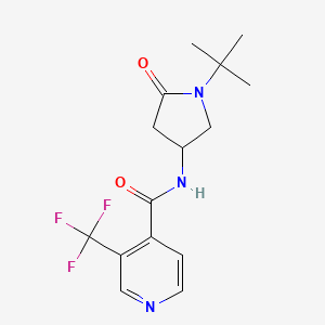 molecular formula C15H18F3N3O2 B6953736 N-(1-tert-butyl-5-oxopyrrolidin-3-yl)-3-(trifluoromethyl)pyridine-4-carboxamide 