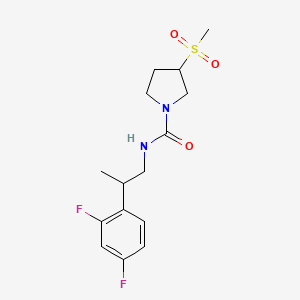 molecular formula C15H20F2N2O3S B6953771 N-[2-(2,4-difluorophenyl)propyl]-3-methylsulfonylpyrrolidine-1-carboxamide 