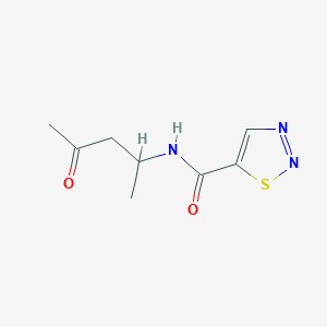 molecular formula C8H11N3O2S B6953811 N-(4-oxopentan-2-yl)thiadiazole-5-carboxamide 