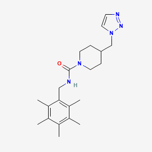 molecular formula C21H31N5O B6953971 N-[(2,3,4,5,6-pentamethylphenyl)methyl]-4-(triazol-1-ylmethyl)piperidine-1-carboxamide 