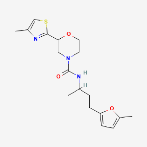 molecular formula C18H25N3O3S B6954075 N-[4-(5-methylfuran-2-yl)butan-2-yl]-2-(4-methyl-1,3-thiazol-2-yl)morpholine-4-carboxamide 