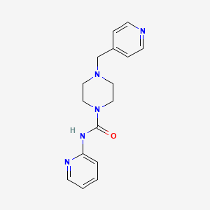 molecular formula C16H19N5O B6954150 N-pyridin-2-yl-4-(pyridin-4-ylmethyl)piperazine-1-carboxamide 