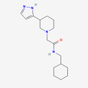 molecular formula C17H28N4O B6954174 N-(cyclohexylmethyl)-2-[3-(1H-pyrazol-5-yl)piperidin-1-yl]acetamide 
