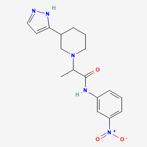 molecular formula C17H21N5O3 B6954203 N-(3-nitrophenyl)-2-[3-(1H-pyrazol-5-yl)piperidin-1-yl]propanamide 