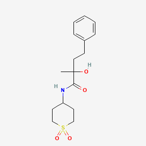 molecular formula C16H23NO4S B6954311 N-(1,1-dioxothian-4-yl)-2-hydroxy-2-methyl-4-phenylbutanamide 