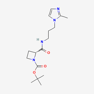 molecular formula C16H26N4O3 B6954360 tert-butyl (2R)-2-[3-(2-methylimidazol-1-yl)propylcarbamoyl]azetidine-1-carboxylate 