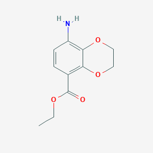 molecular formula C11H13NO4 B069544 Ethyl 8-amino-2,3-dihydrobenzo[1,4]dioxine-5-carboxylate CAS No. 191024-16-5
