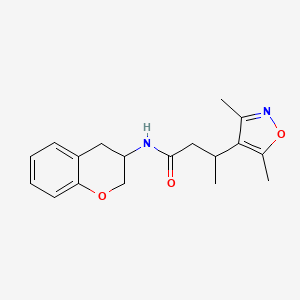 molecular formula C18H22N2O3 B6954418 N-(3,4-dihydro-2H-chromen-3-yl)-3-(3,5-dimethyl-1,2-oxazol-4-yl)butanamide 