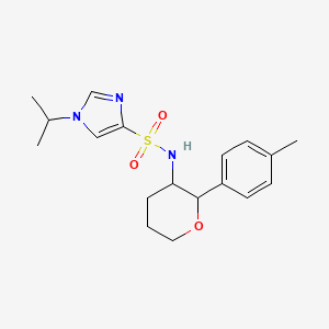 molecular formula C18H25N3O3S B6954443 N-[2-(4-methylphenyl)oxan-3-yl]-1-propan-2-ylimidazole-4-sulfonamide 