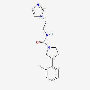 molecular formula C17H22N4O B6954476 N-(2-imidazol-1-ylethyl)-3-(2-methylphenyl)pyrrolidine-1-carboxamide 
