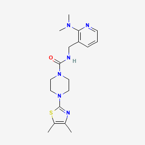 molecular formula C18H26N6OS B6954492 N-[[2-(dimethylamino)pyridin-3-yl]methyl]-4-(4,5-dimethyl-1,3-thiazol-2-yl)piperazine-1-carboxamide 