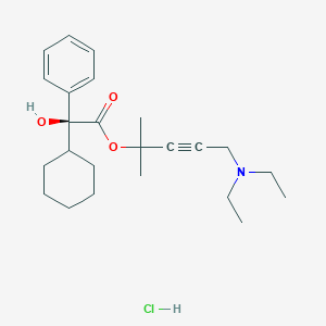 Benzeneacetic acid, alpha-cyclohexyl-alpha-hydroxy-, 4-(diethylamino)-1,1-dimethyl-2-butynyl ester, hydrochloride, (S)-