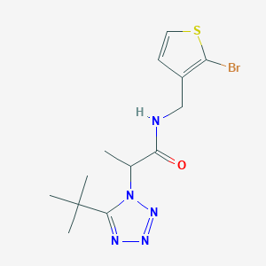 molecular formula C13H18BrN5OS B6954517 N-[(2-bromothiophen-3-yl)methyl]-2-(5-tert-butyltetrazol-1-yl)propanamide 