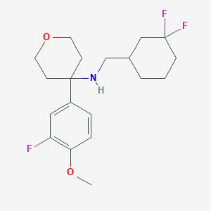molecular formula C19H26F3NO2 B6954634 N-[(3,3-difluorocyclohexyl)methyl]-4-(3-fluoro-4-methoxyphenyl)oxan-4-amine 