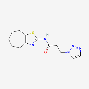 molecular formula C13H17N5OS B6954652 N-(5,6,7,8-tetrahydro-4H-cyclohepta[d][1,3]thiazol-2-yl)-3-(triazol-1-yl)propanamide 