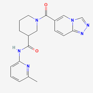 molecular formula C19H20N6O2 B6954686 N-(6-methylpyridin-2-yl)-1-([1,2,4]triazolo[4,3-a]pyridine-6-carbonyl)piperidine-3-carboxamide 