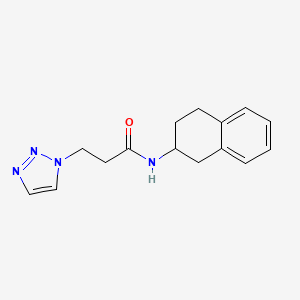 molecular formula C15H18N4O B6954729 N-(1,2,3,4-tetrahydronaphthalen-2-yl)-3-(triazol-1-yl)propanamide 