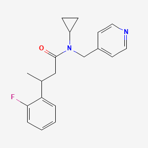 molecular formula C19H21FN2O B6954987 N-cyclopropyl-3-(2-fluorophenyl)-N-(pyridin-4-ylmethyl)butanamide 