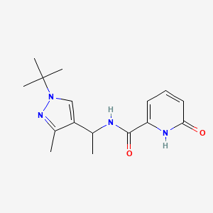 molecular formula C16H22N4O2 B6954997 N-[1-(1-tert-butyl-3-methylpyrazol-4-yl)ethyl]-6-oxo-1H-pyridine-2-carboxamide 