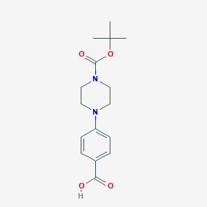 molecular formula C16H22N2O4 B069550 4-(4-(Tert-butoxycarbonyl)piperazin-1-yl)benzoic acid CAS No. 162046-66-4