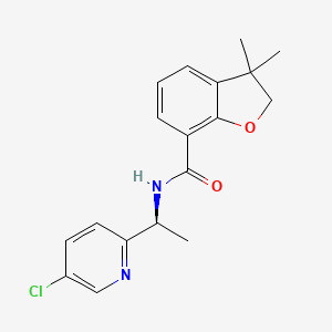 molecular formula C18H19ClN2O2 B6955012 N-[(1S)-1-(5-chloropyridin-2-yl)ethyl]-3,3-dimethyl-2H-1-benzofuran-7-carboxamide 