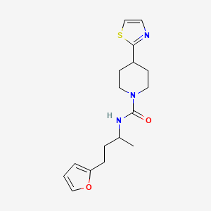 molecular formula C17H23N3O2S B6955037 N-[4-(furan-2-yl)butan-2-yl]-4-(1,3-thiazol-2-yl)piperidine-1-carboxamide 