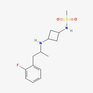 molecular formula C14H21FN2O2S B6955059 N-[3-[1-(2-fluorophenyl)propan-2-ylamino]cyclobutyl]methanesulfonamide 