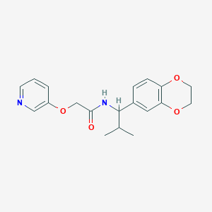 molecular formula C19H22N2O4 B6955071 N-[1-(2,3-dihydro-1,4-benzodioxin-6-yl)-2-methylpropyl]-2-pyridin-3-yloxyacetamide 